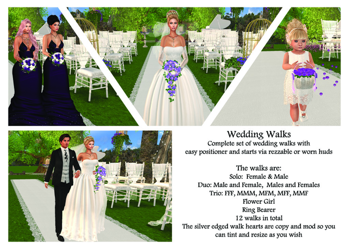 Second Life Marketplace Wedding Walks Complete set